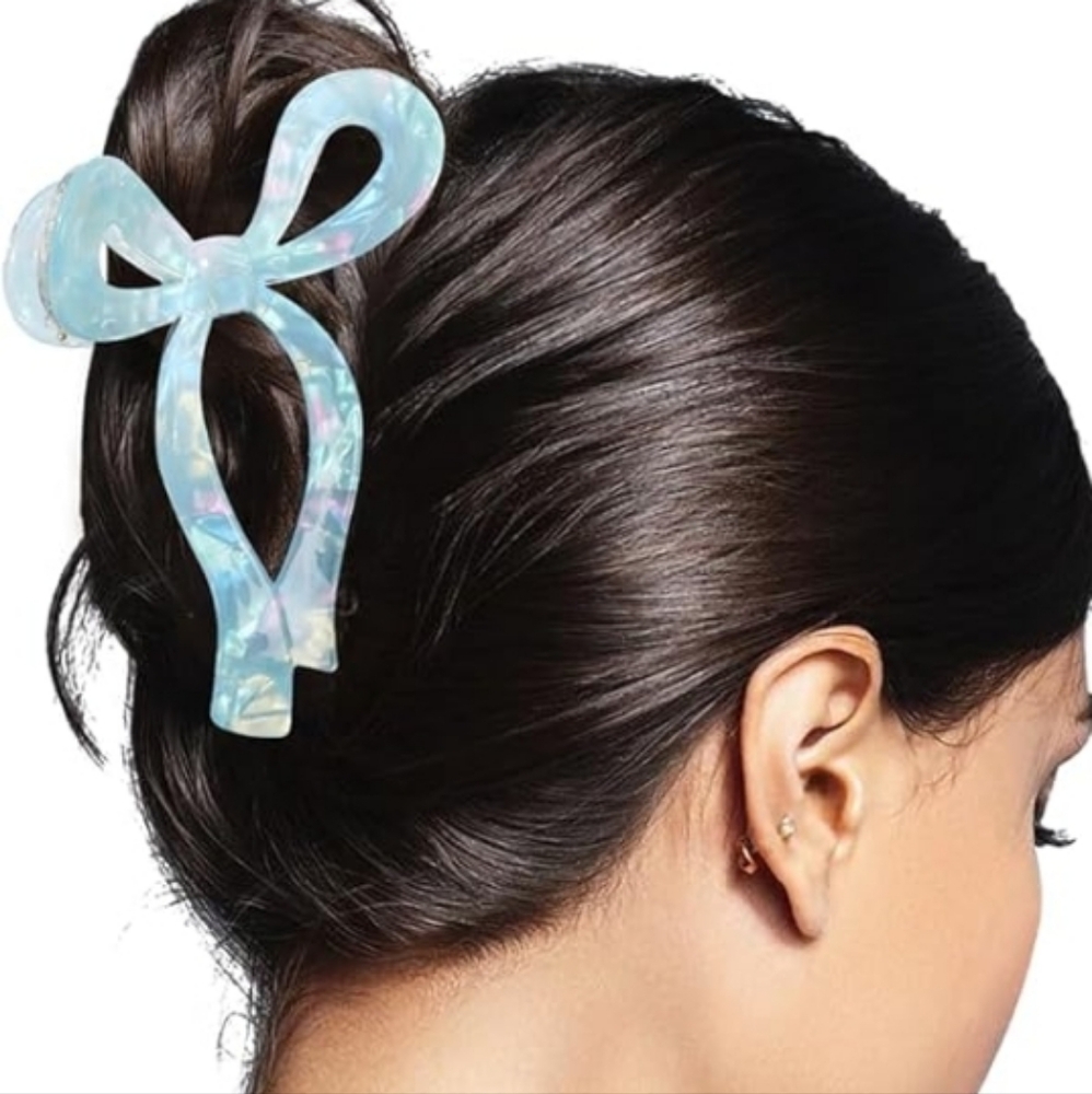 Elegant Blue Iridescent Hair Claw Clip